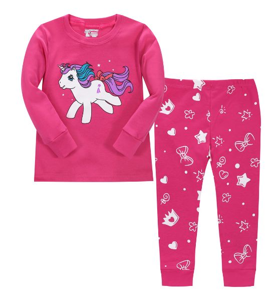 Toddler Girls Pajamas Sleepwear 2pcs Long Sleeve Pjs Sets for Kids 2-10 ...