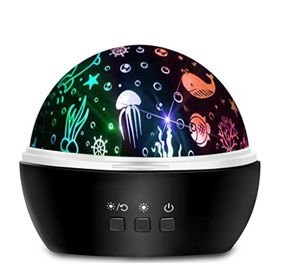 Night Light Projector for Kids, 8 Colors Rotating Baby Light Projector ...