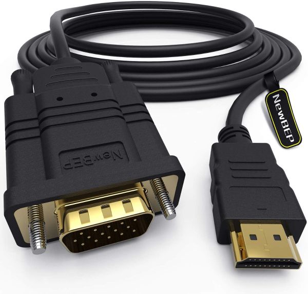 HDMI to VGA Adapter Cable, NewBEP 6ft/1.8m Gold-Plated 1080P HDMI Male .
