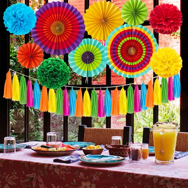 Hot Fiesta Party Supplies Mexican Party Decorations Paper Fans Party Decorations Fba 9733