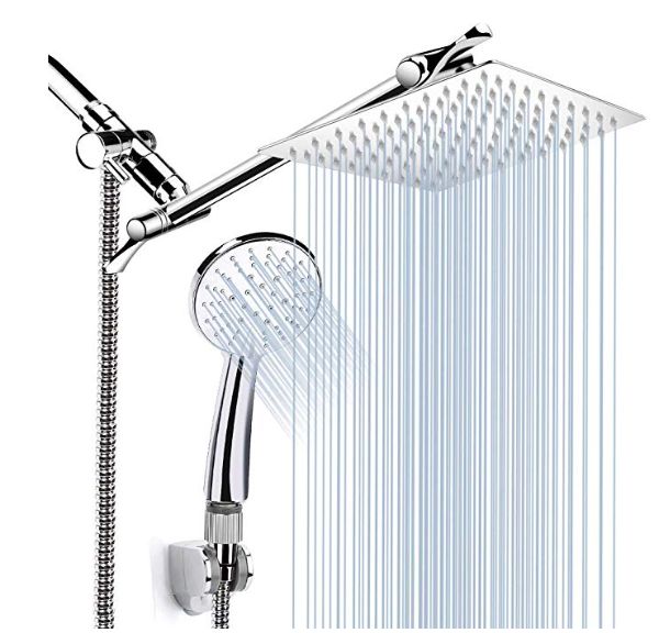 8'' High Pressure Rainfall Shower Head Handheld Shower Combo With 11 