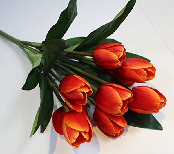 Download 9 Heads Red Tulip Flower Artificial Flowers-savesoo.com