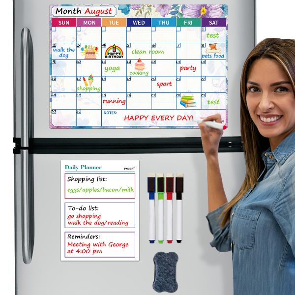 Dry Erase Fridge Calendar, 16.9"x 11.8" Monthly