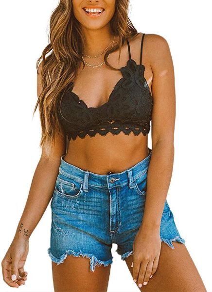 Onntfe Womens Multi Spaghetti Strap Lace Bralette Cami Tank Top Camisole Bustier 7127