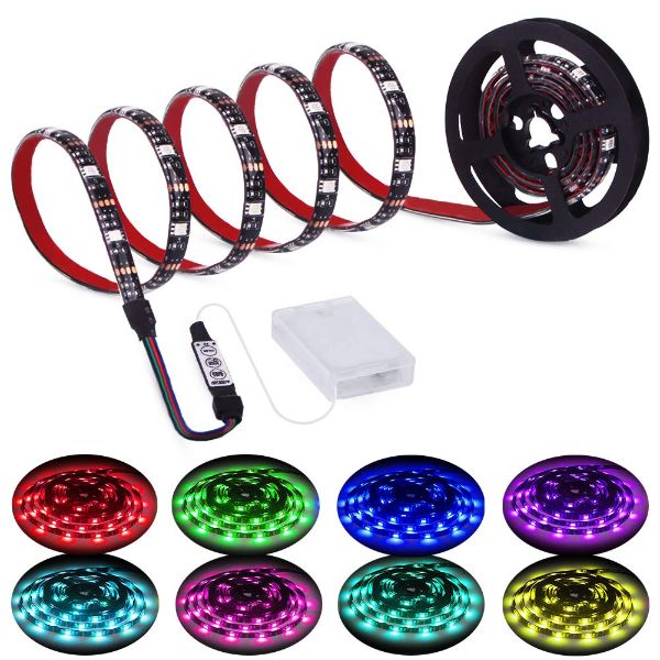 Led Strip Lights Battery Powered RGB LED Lights Strip ...