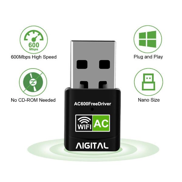 Aigital Usb Wifi Adapter 600mbps Mini Wireless Adapter Network Wifi 