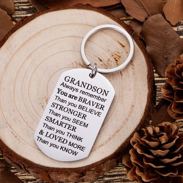 Grandson Keychain Christmas Gifts Inspirational Stocking Stuffers for ...