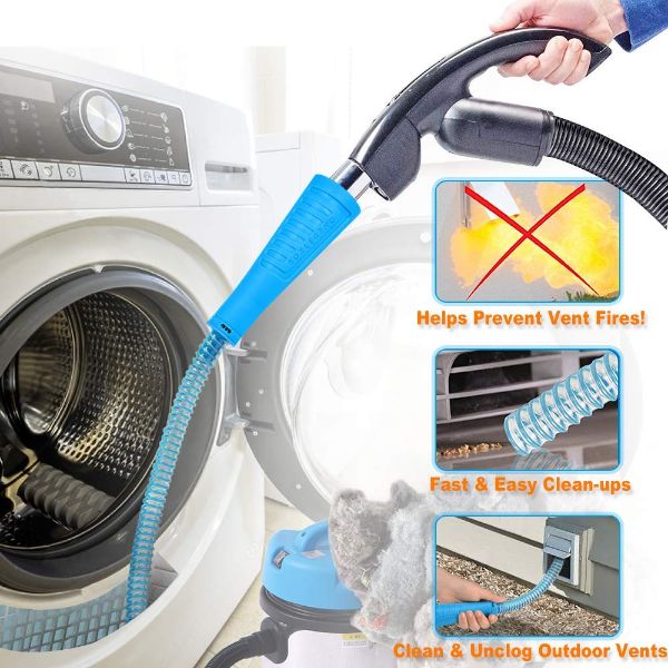 Dryer Vent Cleaner Kit Dryer Vent Cleaning Kit Vacuum Hose Attachment Brush Lint Remover Power