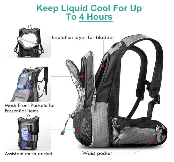 Hydration Pack, Insulated Hydration Backpack with 2L BPA Free Water ...