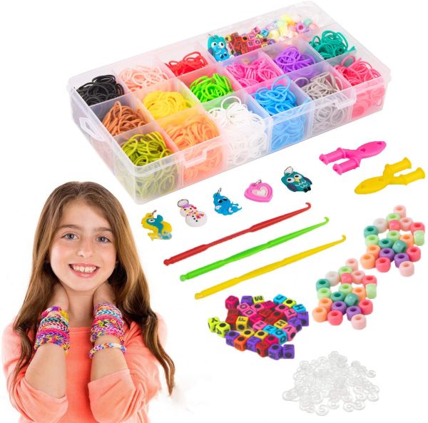 Liberry Rainbow Rubber Bands Bracelet Making Kit with Loom Bands ...