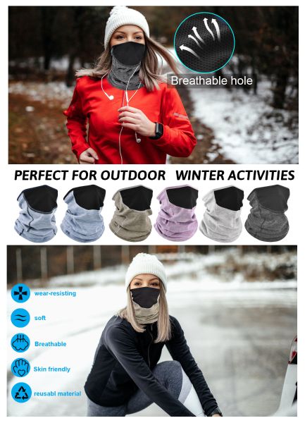 Winter Neck Gaiter Warmer - Windproof Fleece Face Mask for Cold Weather ...