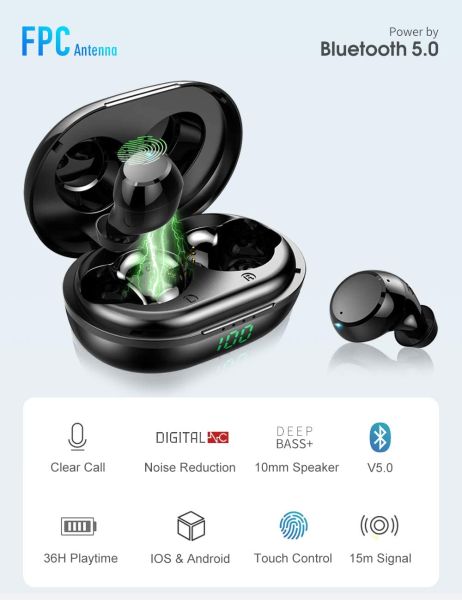 Tiksounds Wireless Earbuds Bluetooth Earbuds With Charging Case Immersive Bass Sound Bluetooth 4171