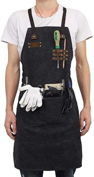 Waxed Canvas Shop Apron Heavy Duty Work Apron For Men & Women With ...