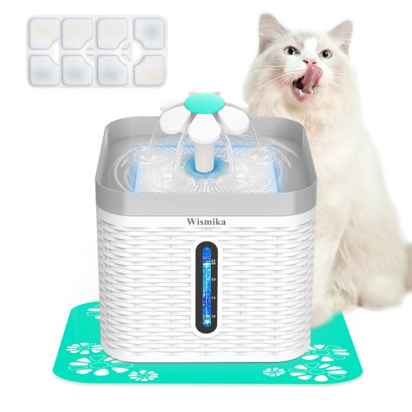 2.5L Dog Cat Water Fountain Automatic Pet Water Dispenser with 3 Filters &  1 Mat for sale 
