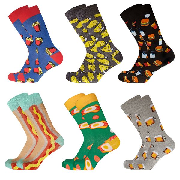 6 Pack Dress Socks for Men Funny Socks Patterned Novelty Crazy Socks ...